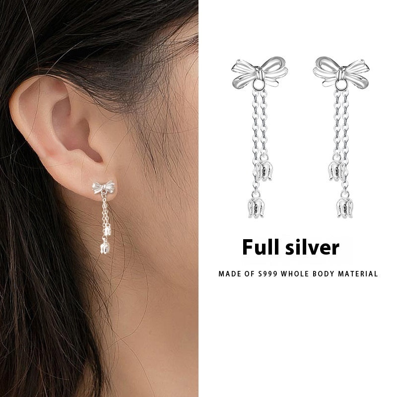 Sweet Tassel Bone Stud Earrings