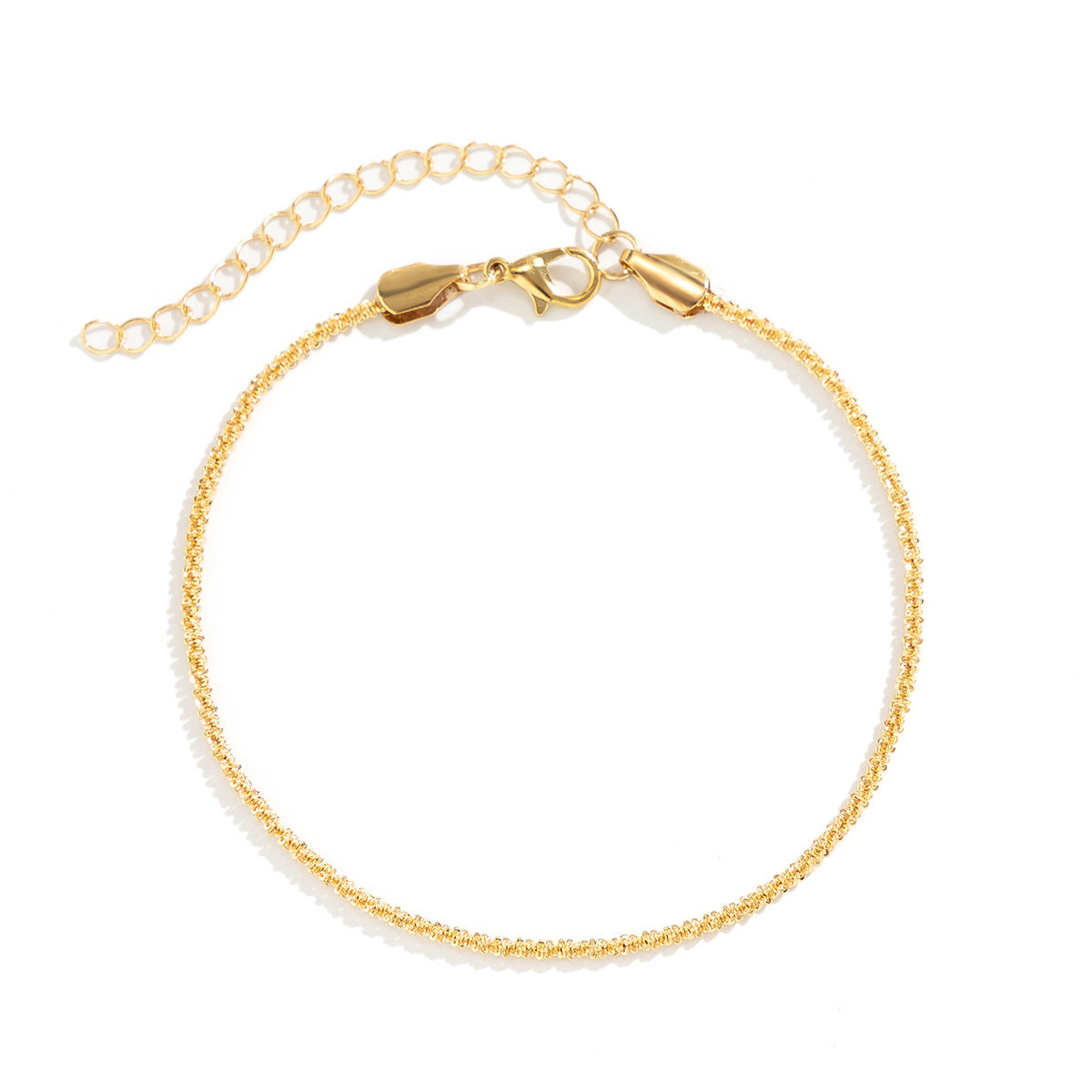 Sparkling Slim Chain Metallic Anklet