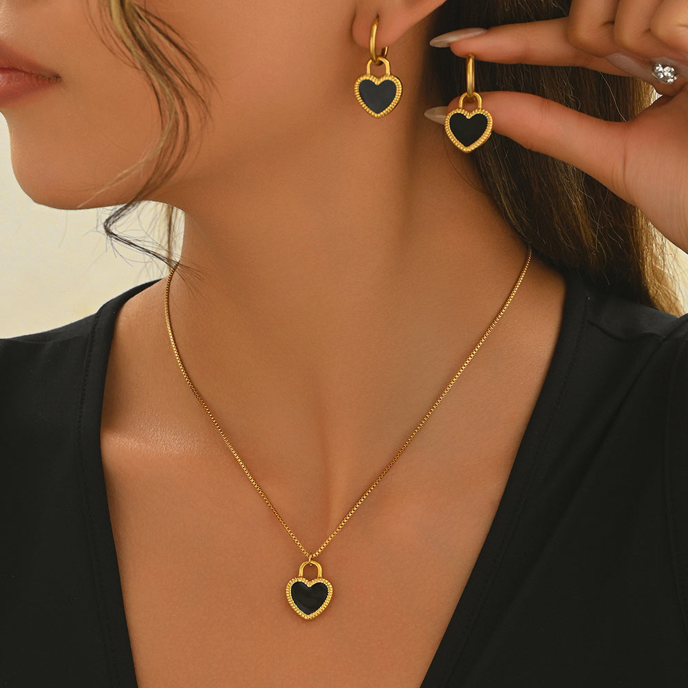Heart Mirror Jewelry Set