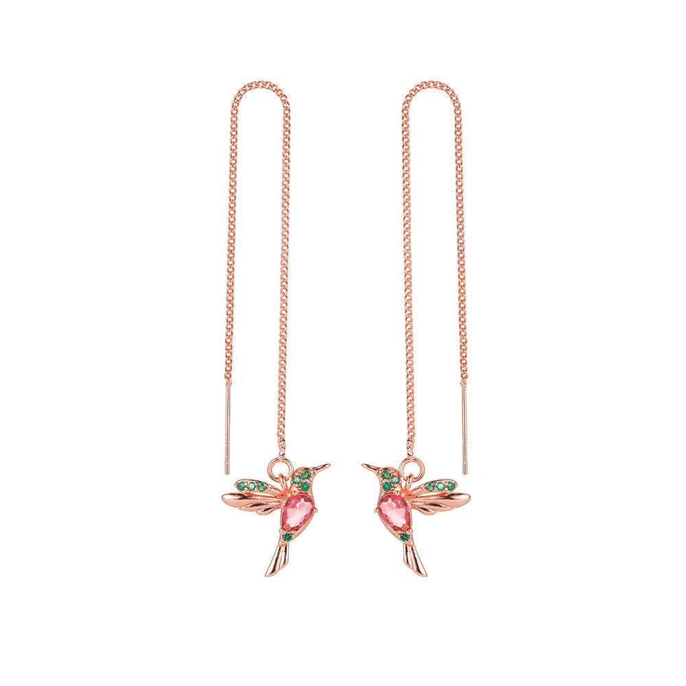 Unique Long Hummingbird Earrings