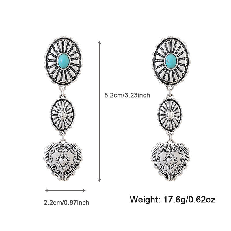 Precious Stone Beaded Twin Earrings