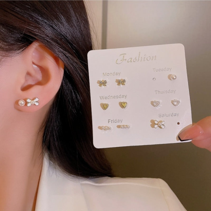 6 Piece Set Of High-end And Simple Stud Earrings