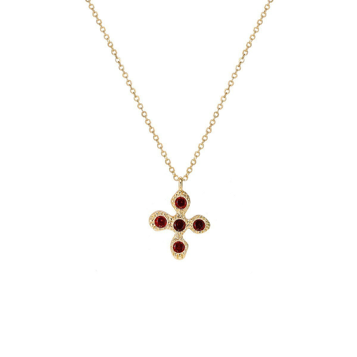 Luxury Floral Cross Zircon Necklace