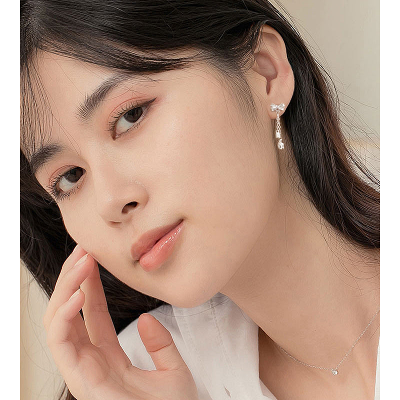Sweet Tassel Bone Stud Earrings