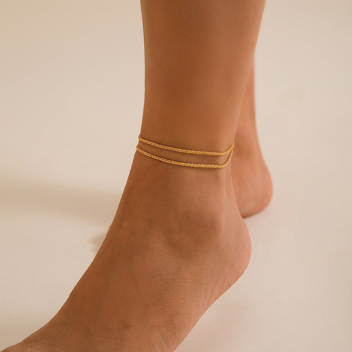 Sparkling Slim Chain Metallic Anklet
