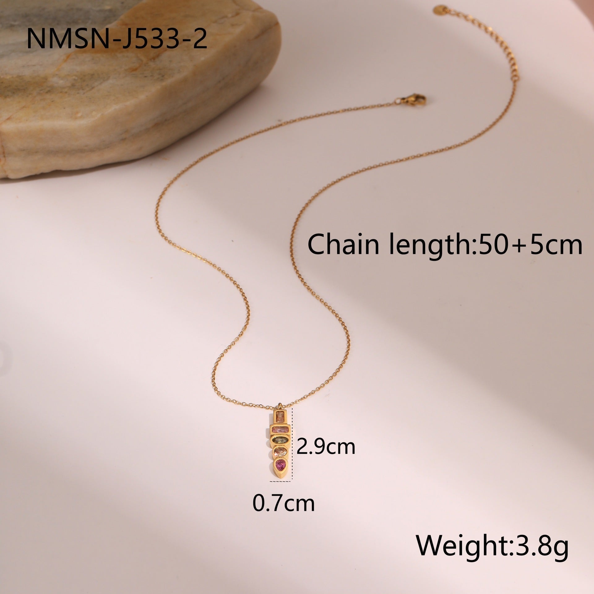 European Star Zircon Pendant Necklace