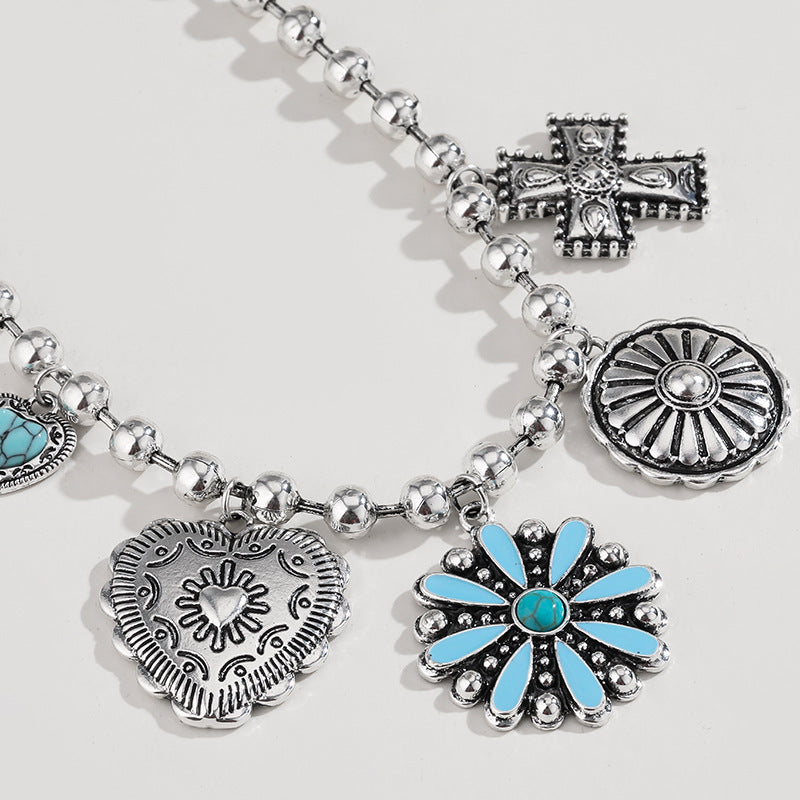 Vintage Embossed Cross Necklace
