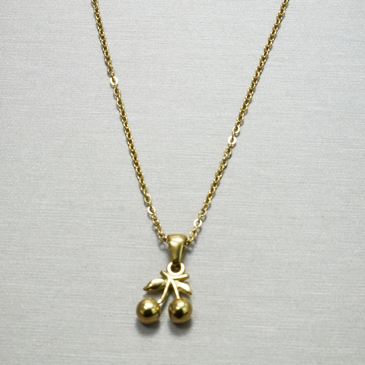 Cherry Pendant Necklace & Earrings Set