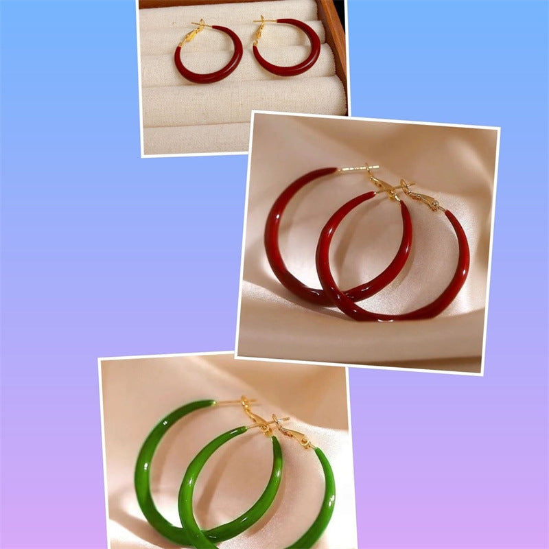 Luxury Red Glaze Bracelet and Earrings