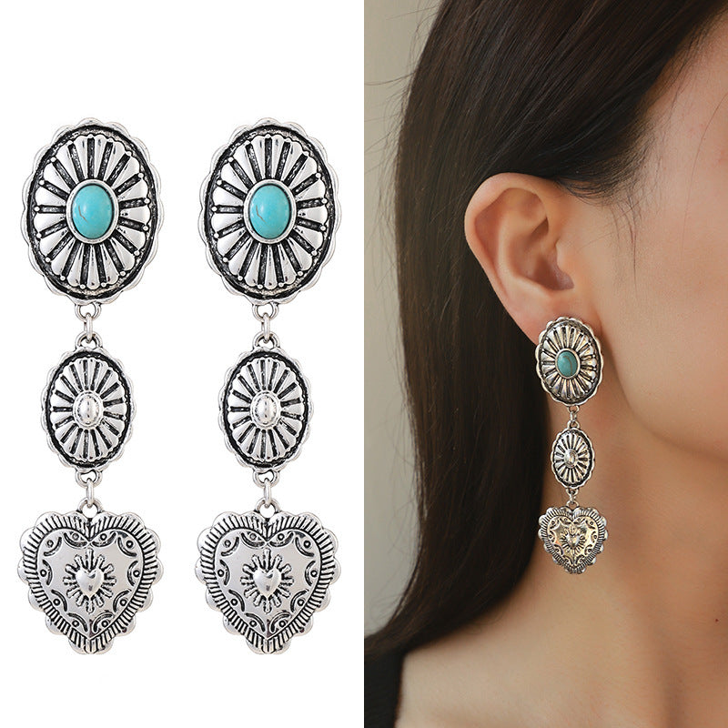 Precious Stone Beaded Twin Earrings
