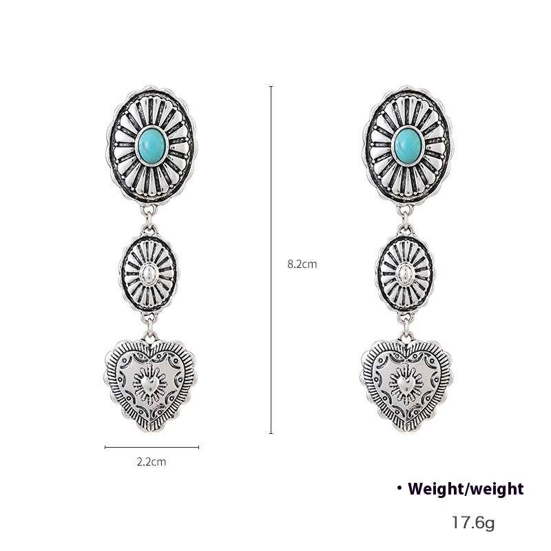 Precious Stone Beaded Twin Earrings