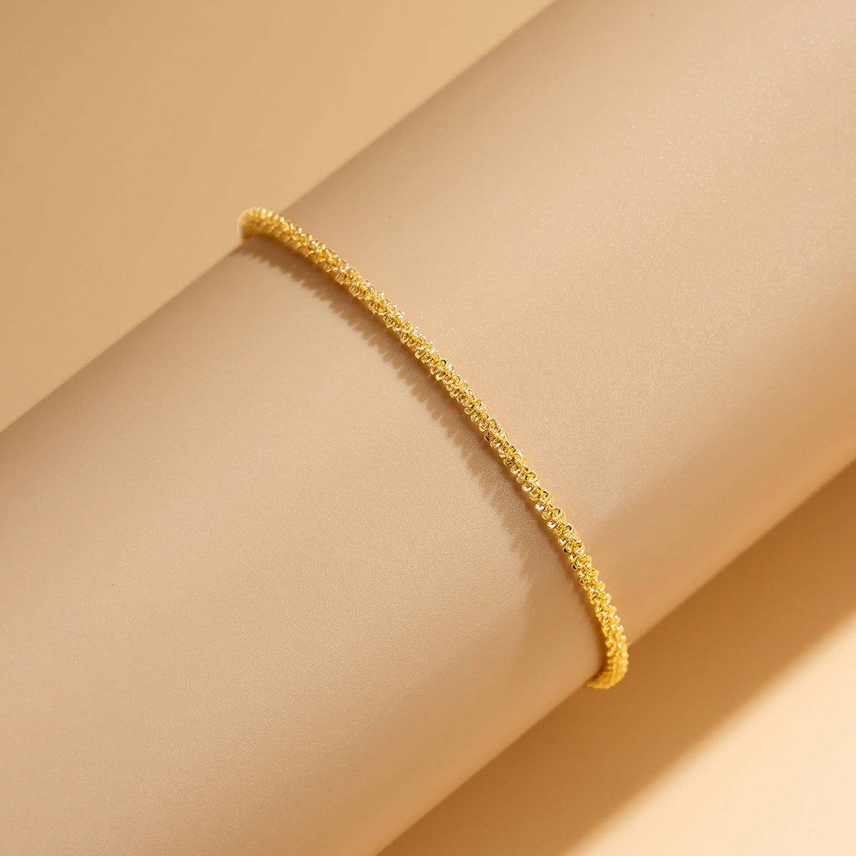 Sparkling Slim Chain Metallic Anklet