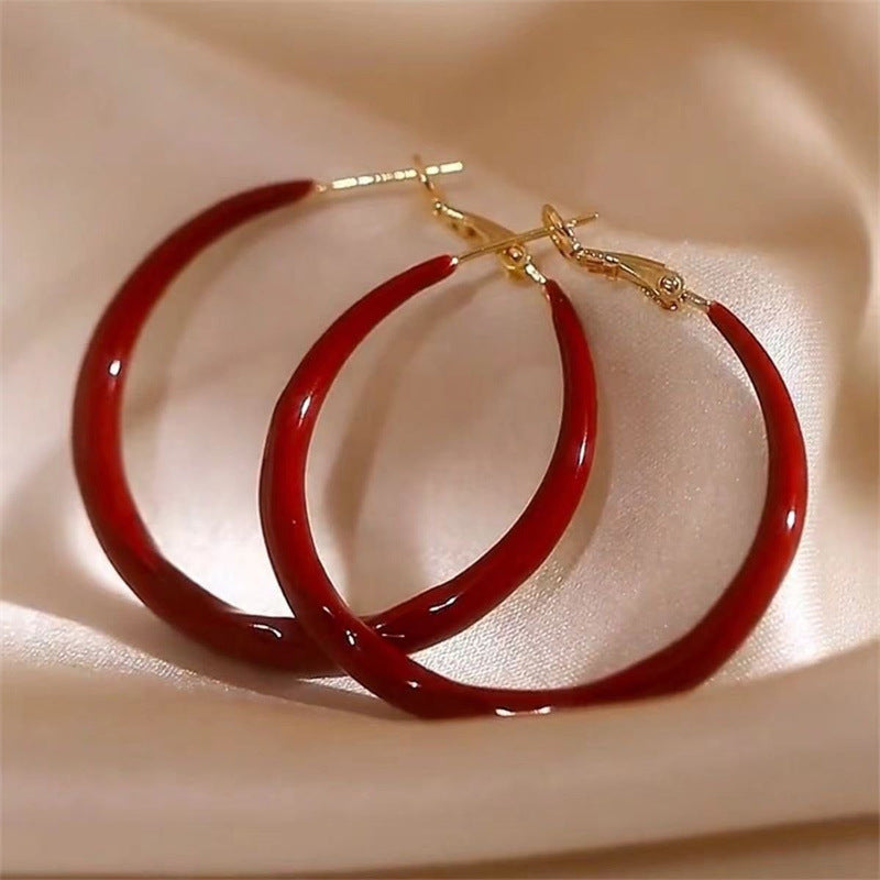 Luxury Red Glaze Bracelet and Earrings