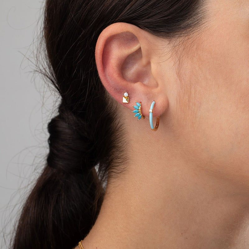 Symmetrical Horse Eye Stone Earrings
