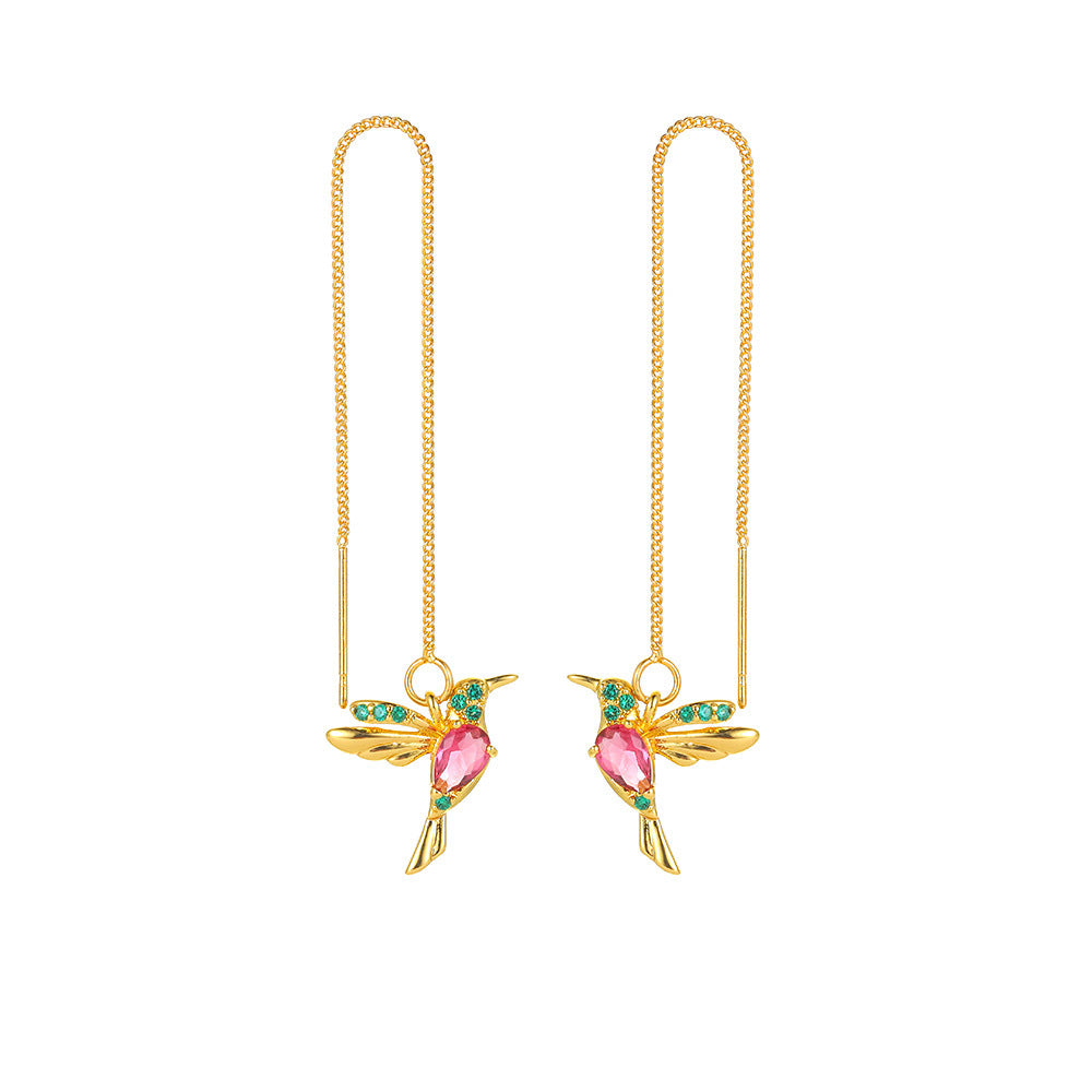 Unique Long Hummingbird Earrings