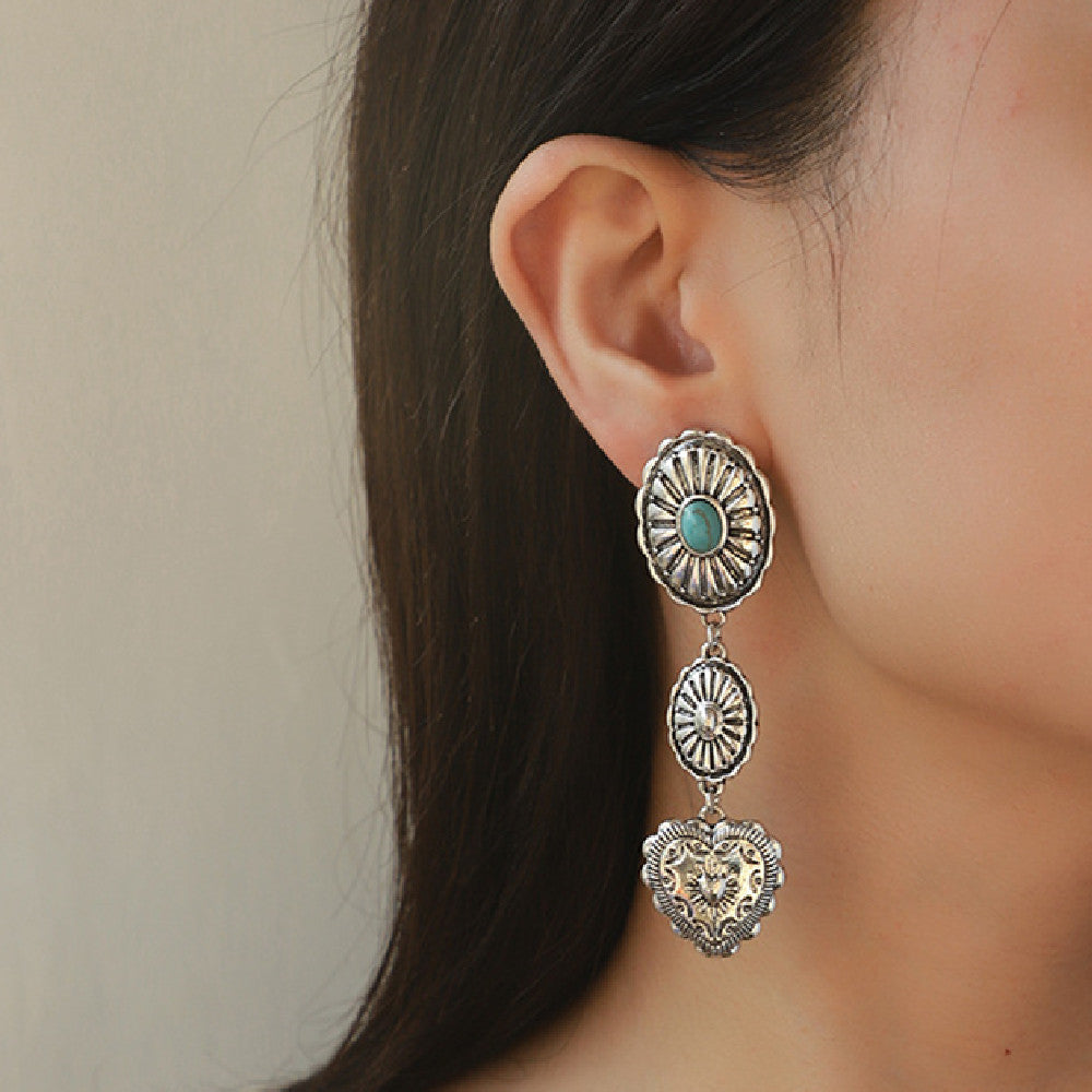 Precious Stone Beaded Twin Earrings