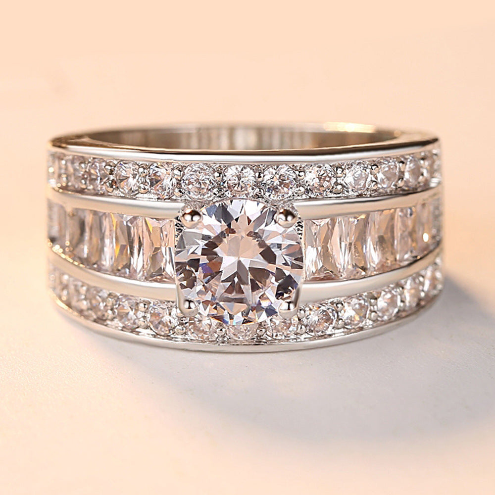 Zircon Claw Heart Arrow Adjustable Ring