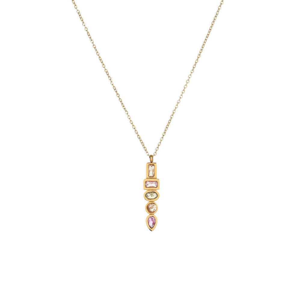 European Star Zircon Pendant Necklace