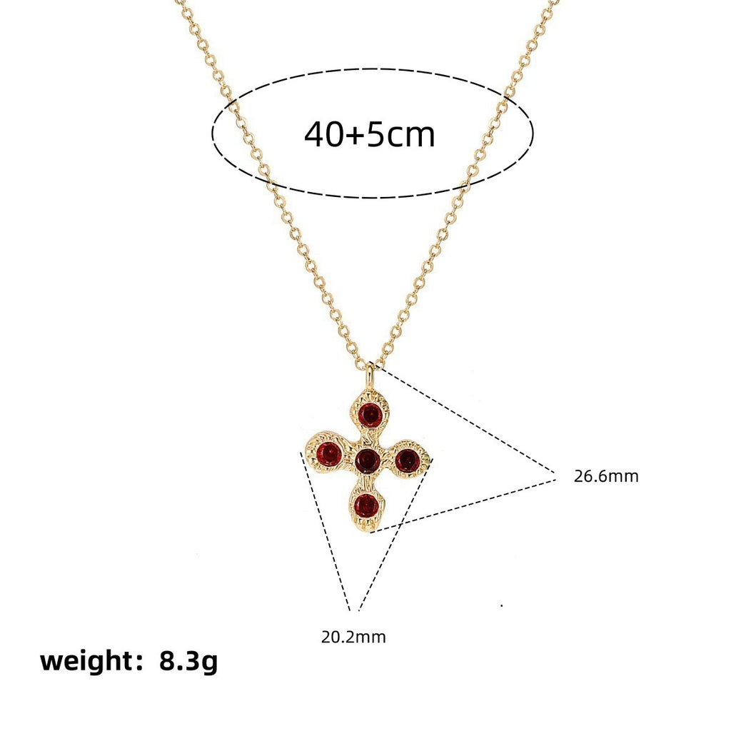 Luxury Floral Cross Zircon Necklace
