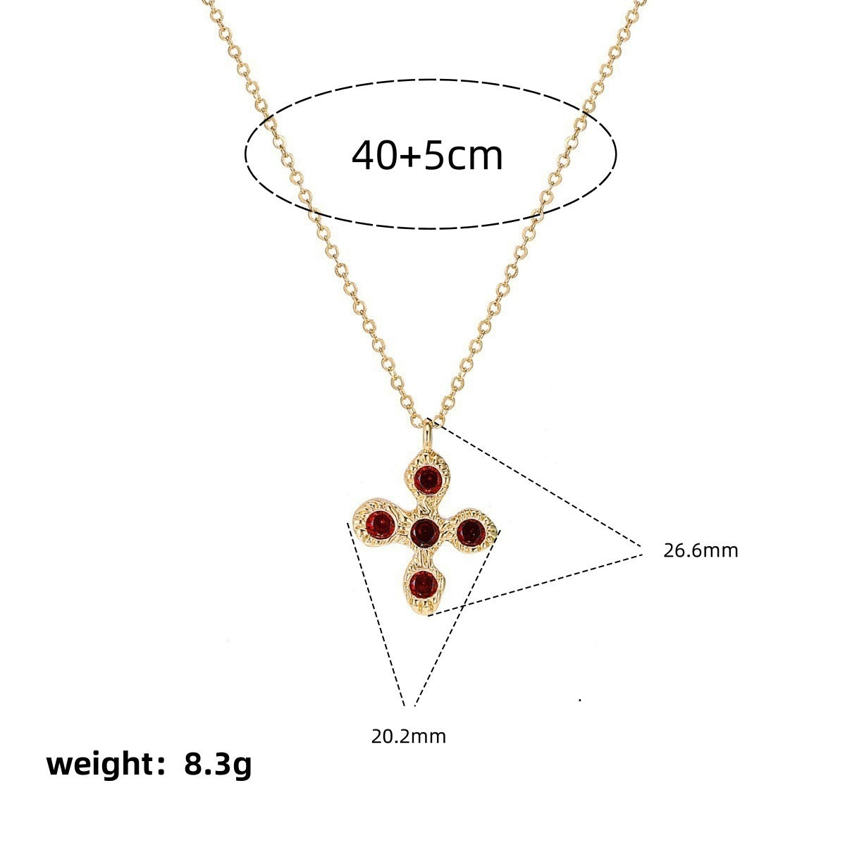Luxury Floral Cross Zircon Necklace