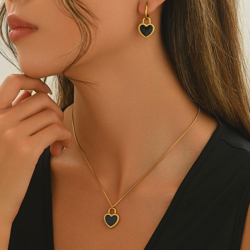 Heart Mirror Jewelry Set