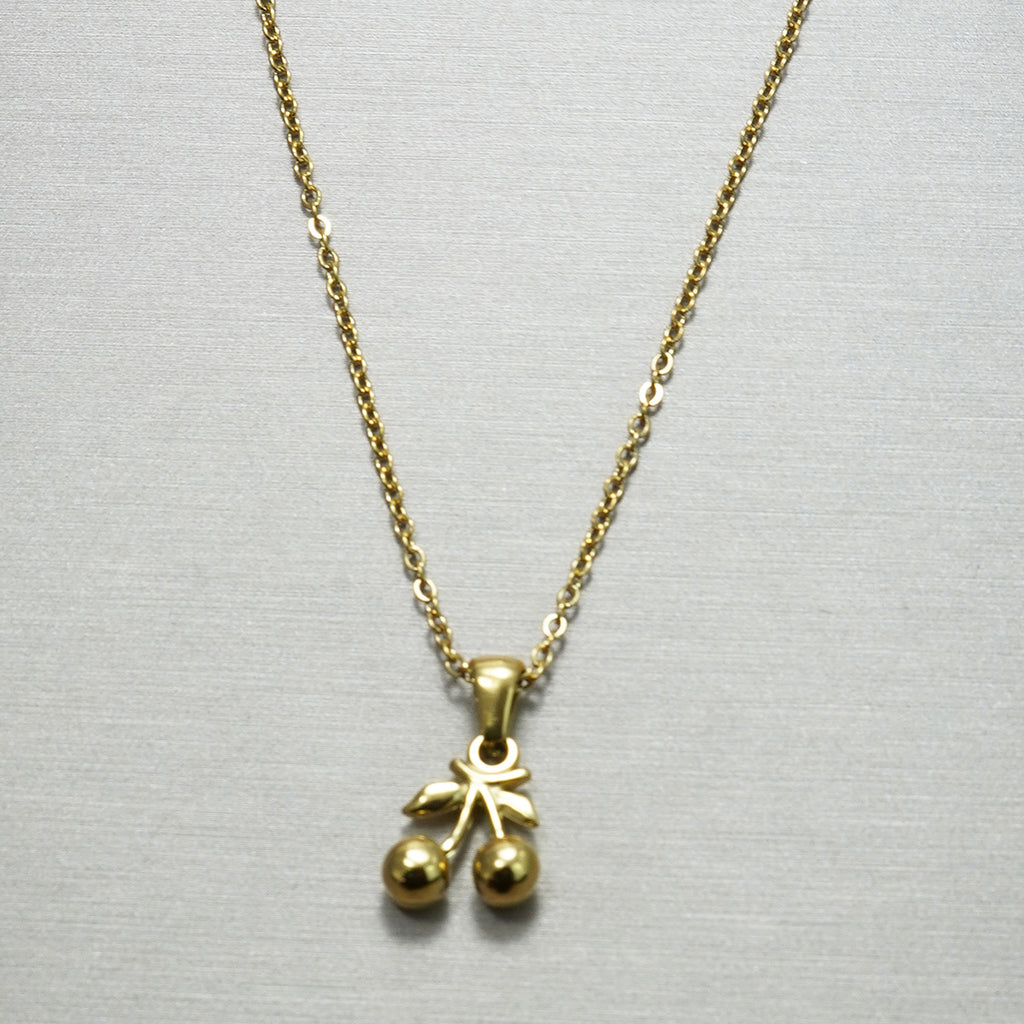 Cherry Pendant Necklace & Earrings Set